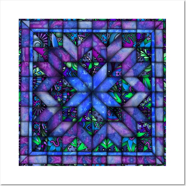 Blue and Purple Quilt Wall Art by Zodiart